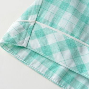 レディース ルームウェア さわやか格子柄パジャマ 半袖上下セット
