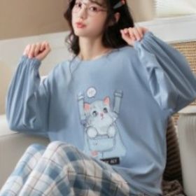 レディース ルームウェア ねこポケット長袖ルームウェア