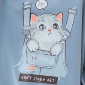 レディース ルームウェア ねこポケット長袖ルームウェア