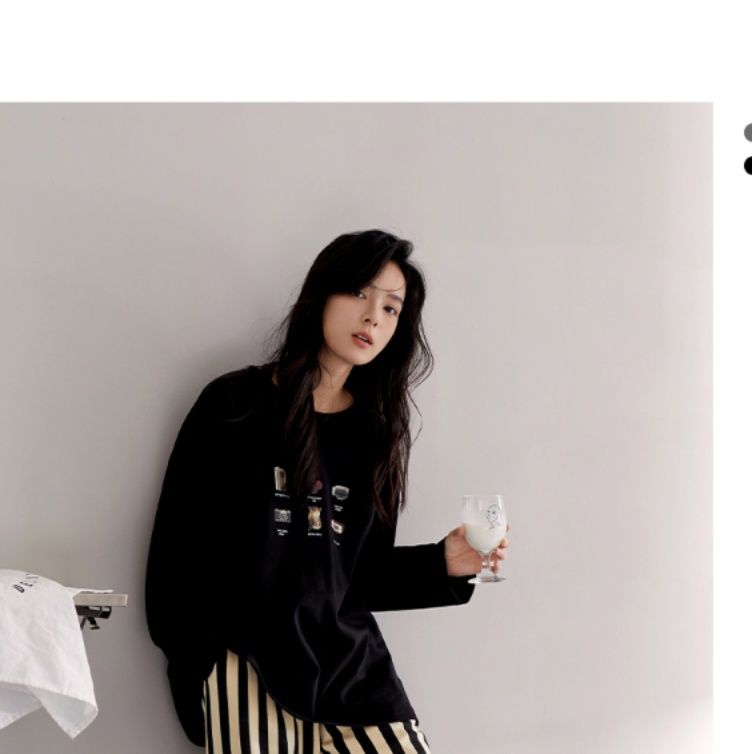 レディースルームウェアセットアップゆったり縞模様長袖