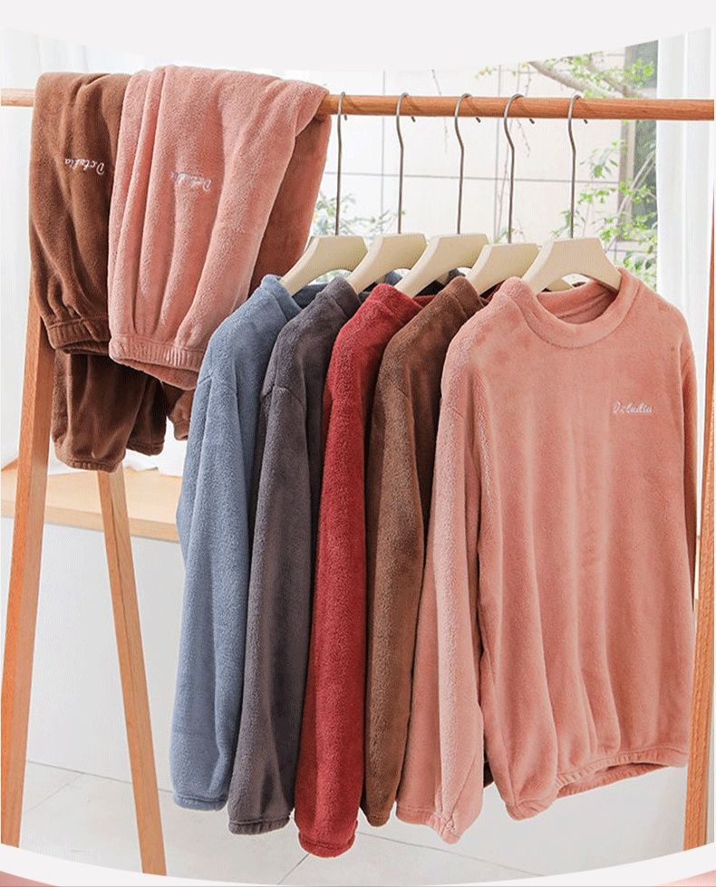 レディース ルームウェア もこもこ素材の上下セットパジャマ長袖