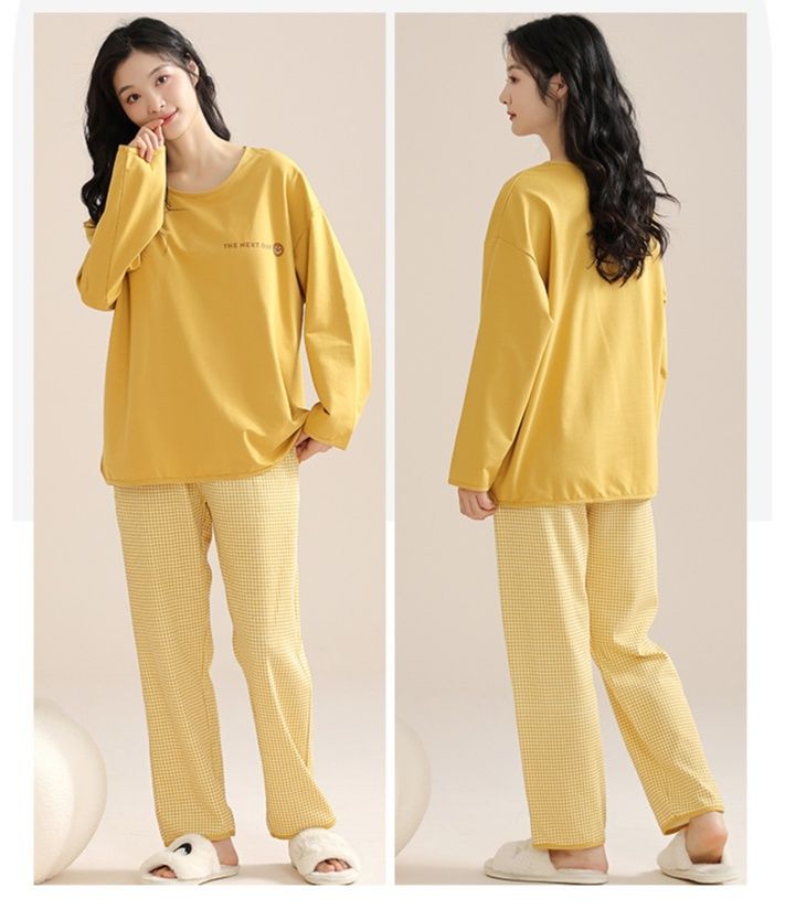 レディース ルームウェア ハート刺繍入りカップ付き長袖上下セット