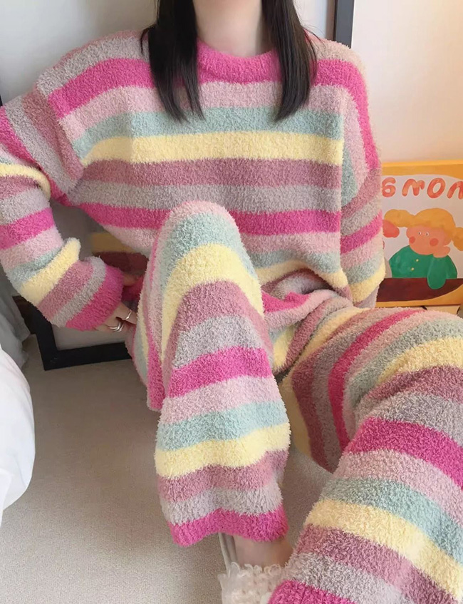 レディース ルームウェア 秋冬新作 もこもこ厚手パジャマ 上下セット 暖かい部屋着