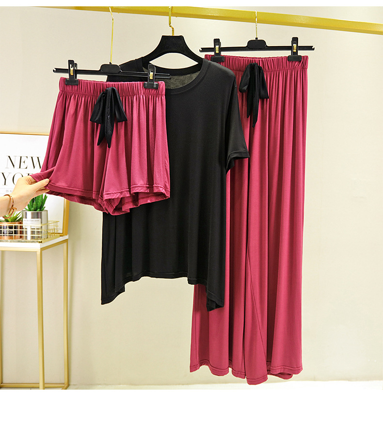 レディース ルームウェア 半袖パジャマ上下セット リボン付きルームウェア