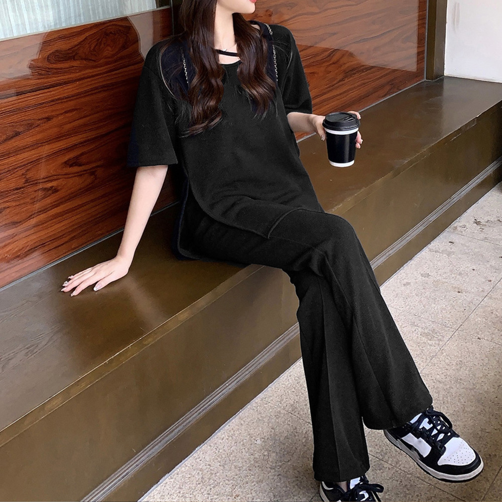 レディース ルームウェア ゆったり半袖セットアップ レディース 夏服体型カバー