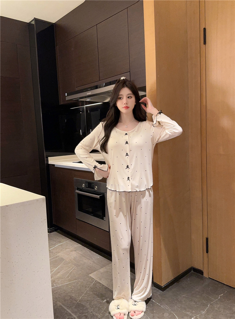 レディース ルームウェアセットアップ水玉ドット柄キャミソール