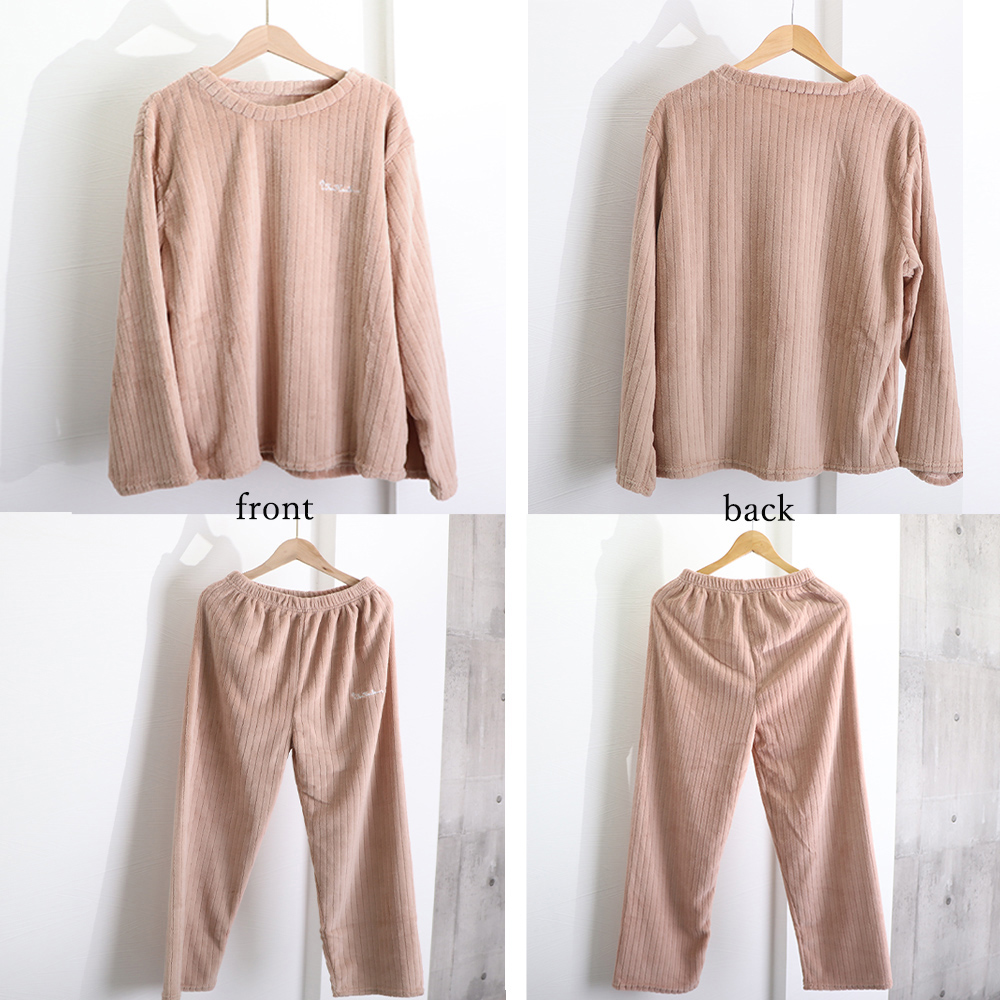 レディース ルームウェア フリース素材もこもこパジャマ上下セット