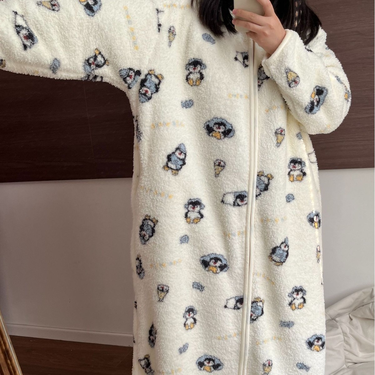 レディース ルームウェア フード付きもこもこバスローブ 8色展開 着る毛布