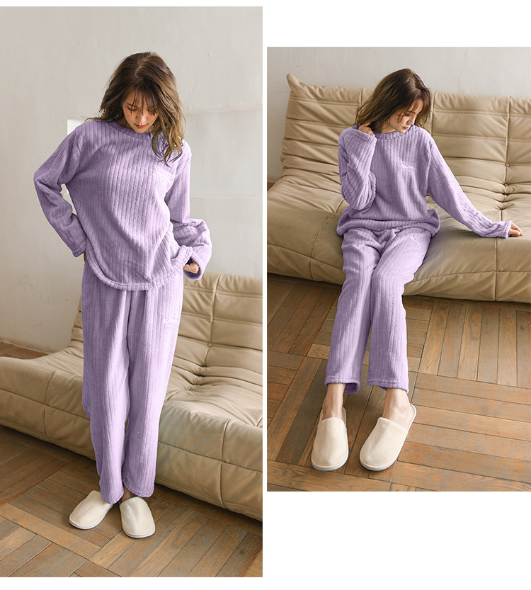 レディース ルームウェア ふわもこ起毛パジャマ上下セット長袖レディースルームウェア