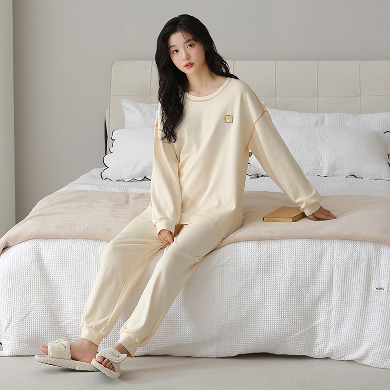 レディース ルームウェア 綿素材 柔らか肌触り 長袖パジャマ セットアップ