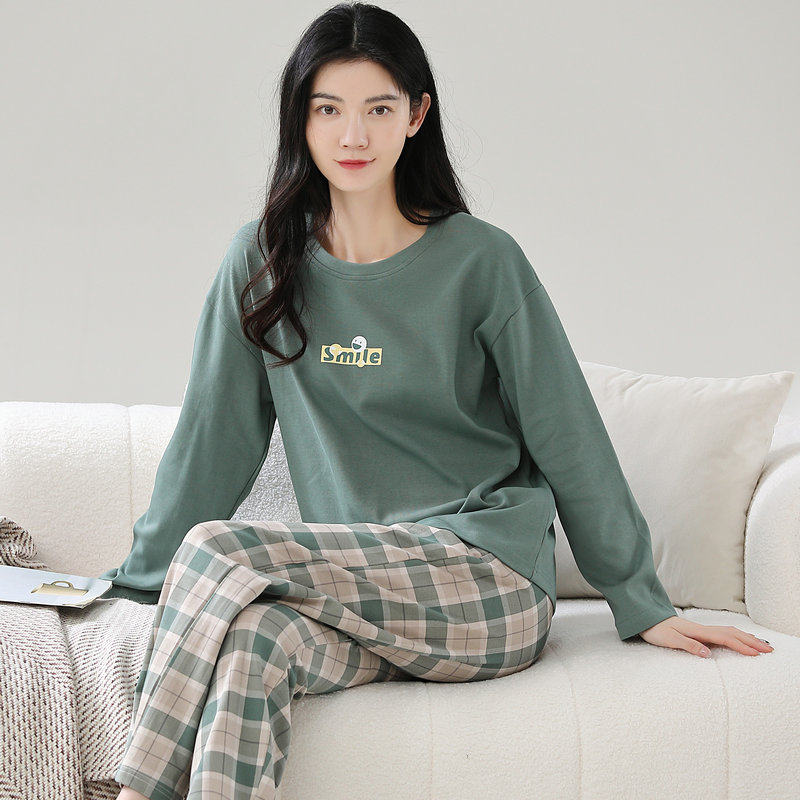 レディース ルームウェア かわいいイラストプリント長袖パジャマ上下セット