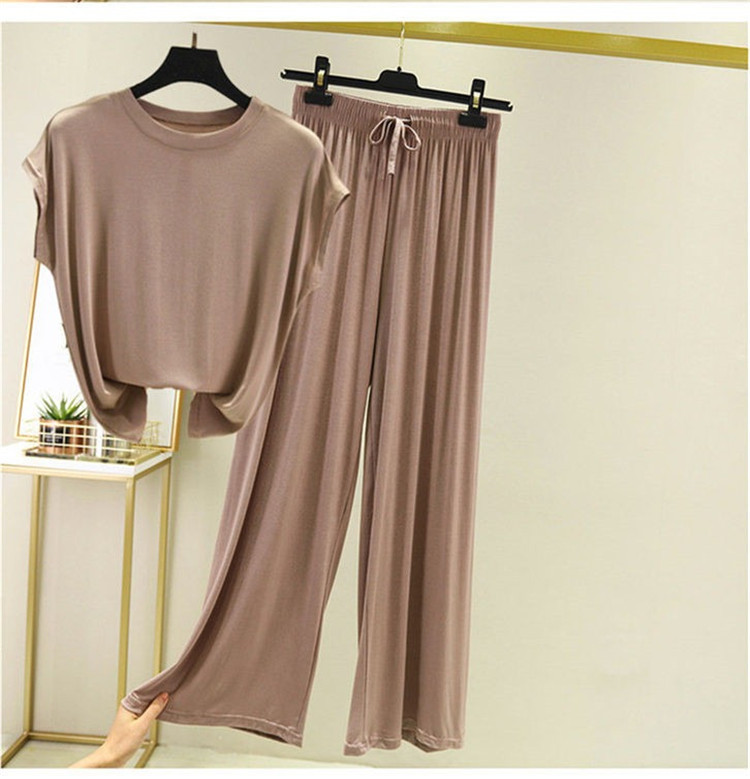 レディース ルームウェア 夏用薄手パジャマ上下セット ゆったり快適ルームウェア