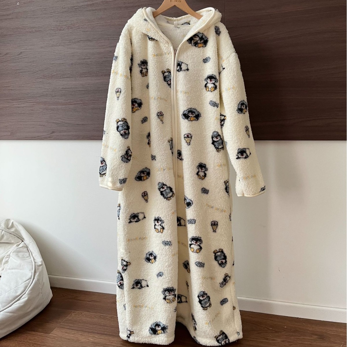 レディース ルームウェア フード付きもこもこバスローブ 8色展開 着る毛布