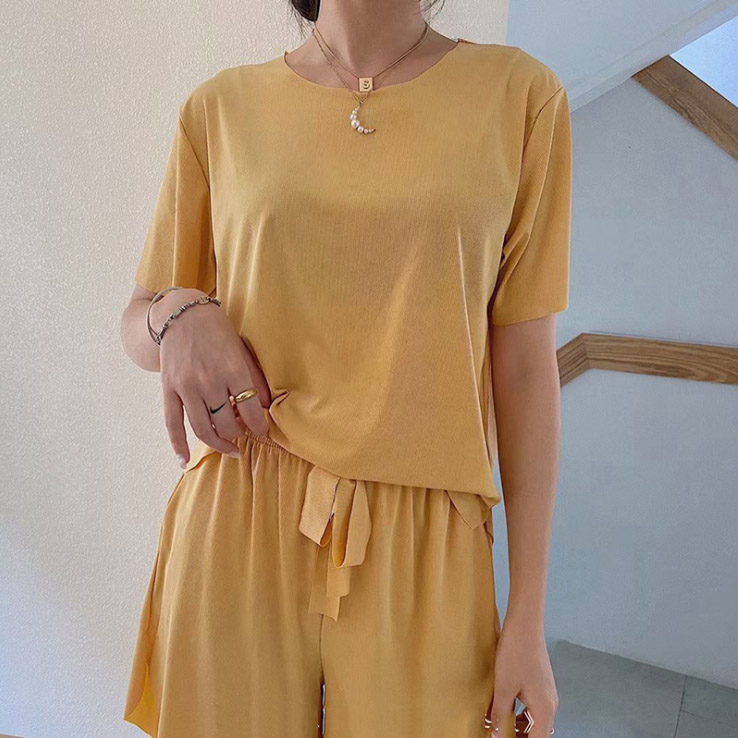 レディース ルームウェア 接触冷感半袖ルームウェア上下セット