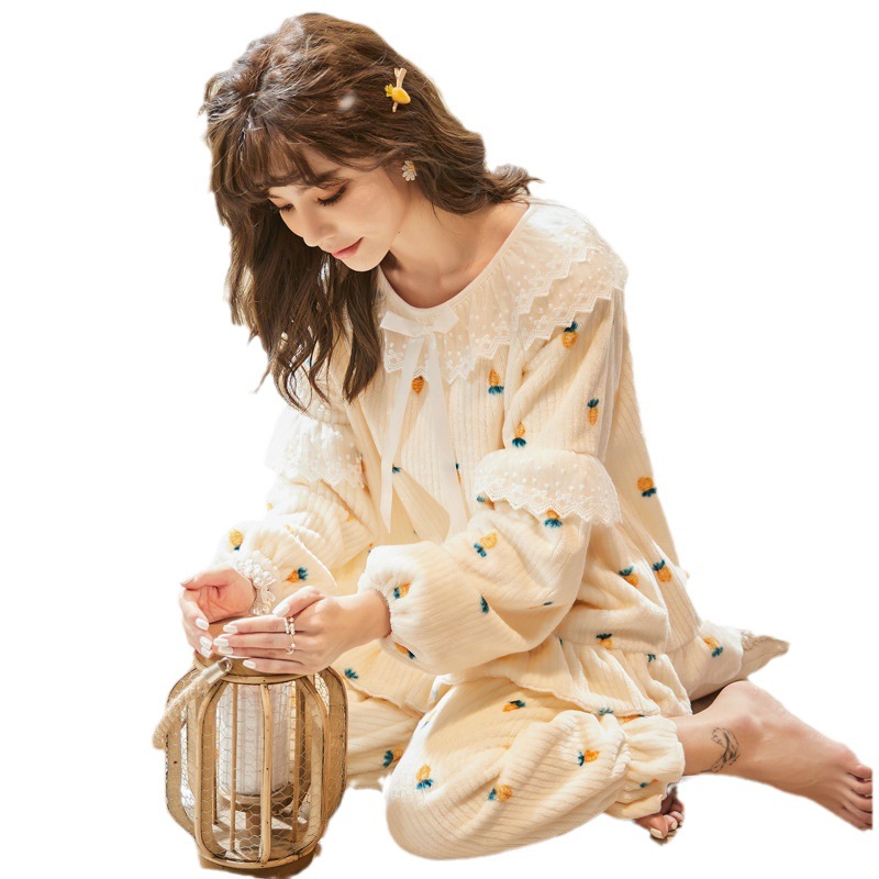 レディース ルームウェア 可愛いフルーツ柄長袖パジャマセット