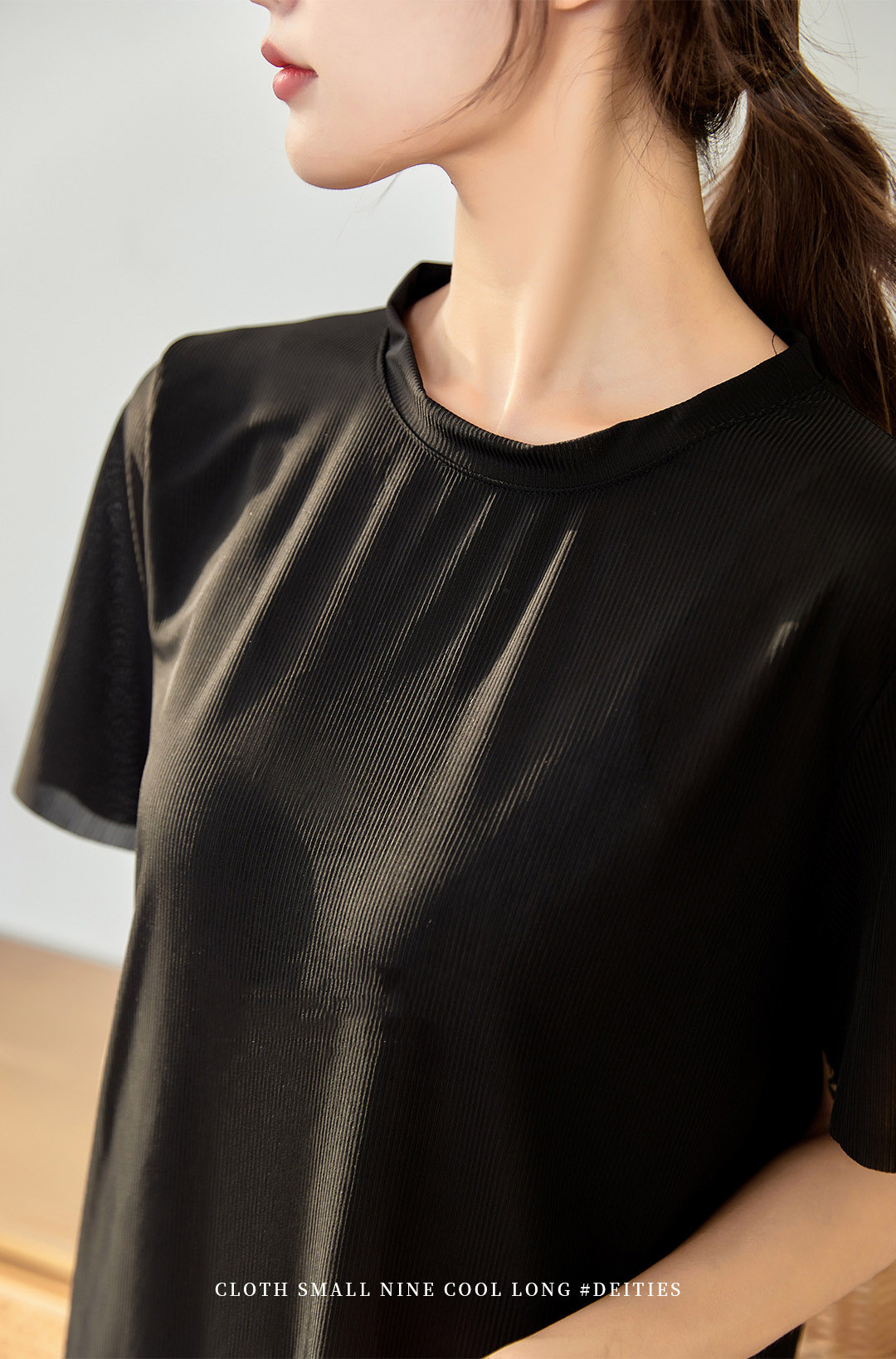 レディース ルームウェア 涼感リブ半袖ワンピース無地ルームウェア