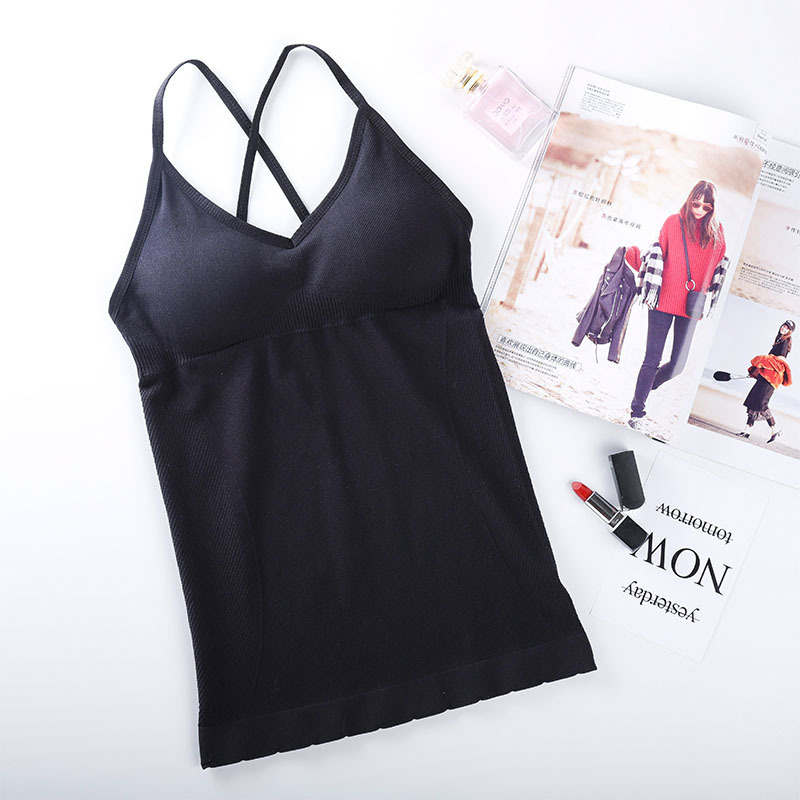 レディース ルームウェア カップ付きキャミソール クロスバック ルームウェア