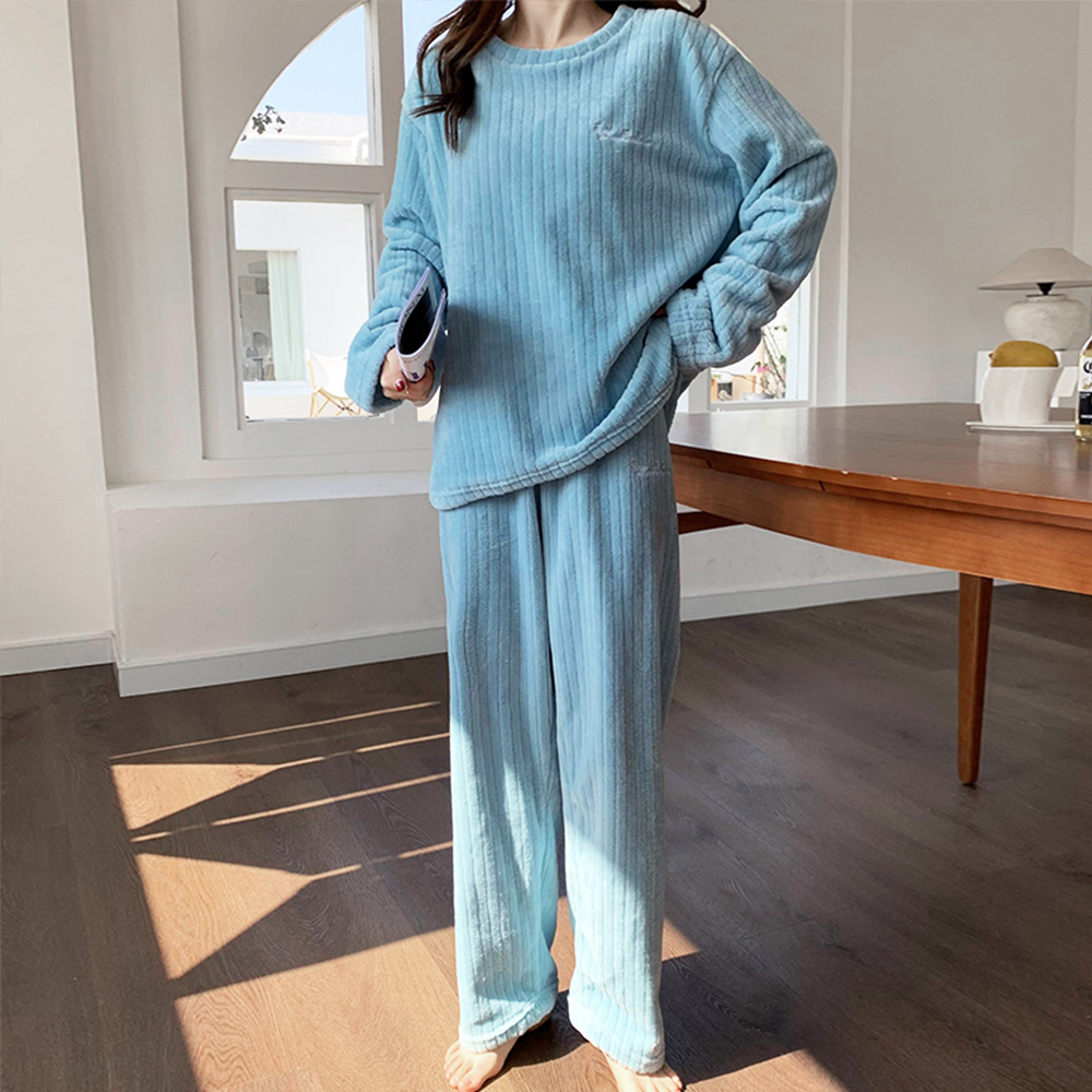 レディース ルームウェア フリース素材もこもこパジャマ上下セット