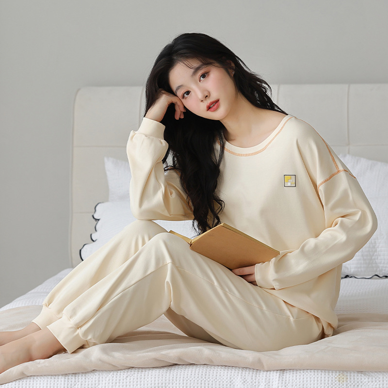 レディース ルームウェア 綿素材 柔らか肌触り 長袖パジャマ セットアップ