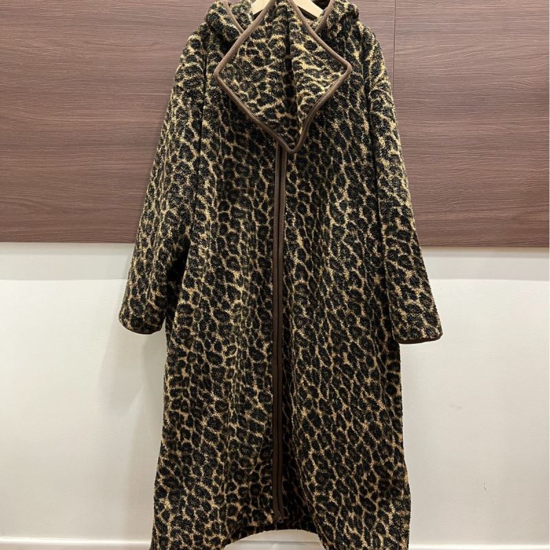 レディース ルームウェア 豹柄フード付きもこもこルームウェア