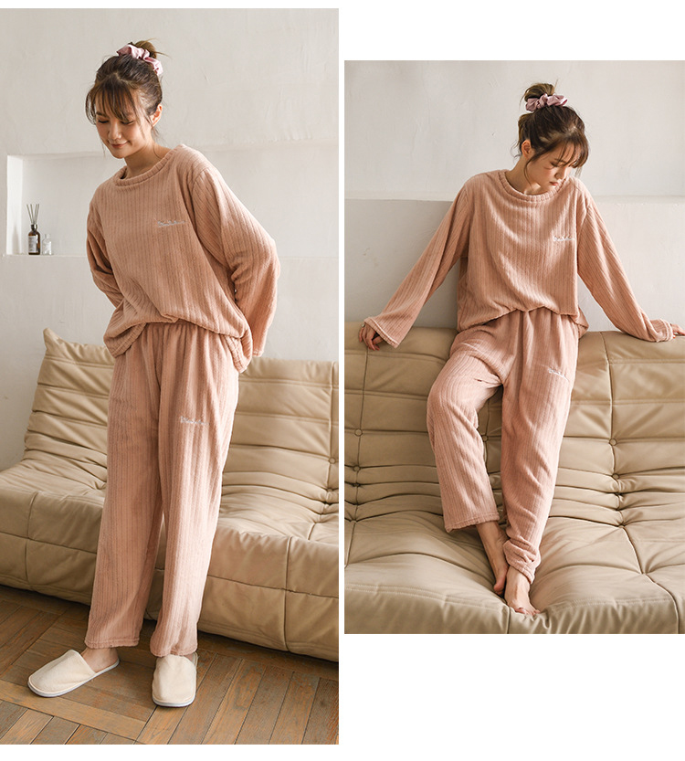レディース ルームウェア ふわもこ起毛パジャマ上下セット長袖レディースルームウェア