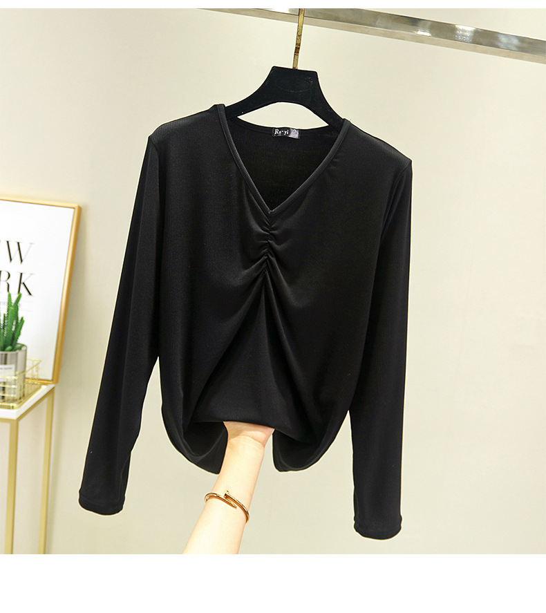 レディース ルームウェア 大人可愛いシャーリングブイネック長袖ルームウェア