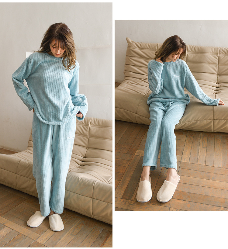 レディース ルームウェア ふわもこ起毛パジャマ上下セット長袖レディースルームウェア