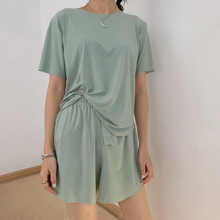 レディース ルームウェア 接触冷感半袖ルームウェア上下セット