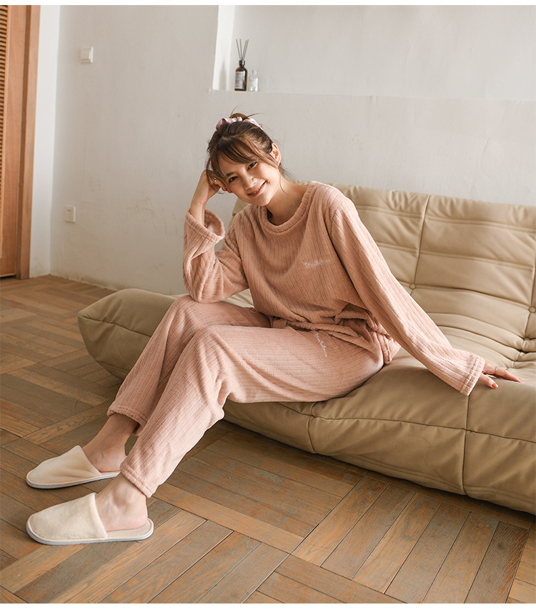 レディース ルームウェア ふわもこ起毛パジャマ上下セット長袖レディースルームウェア