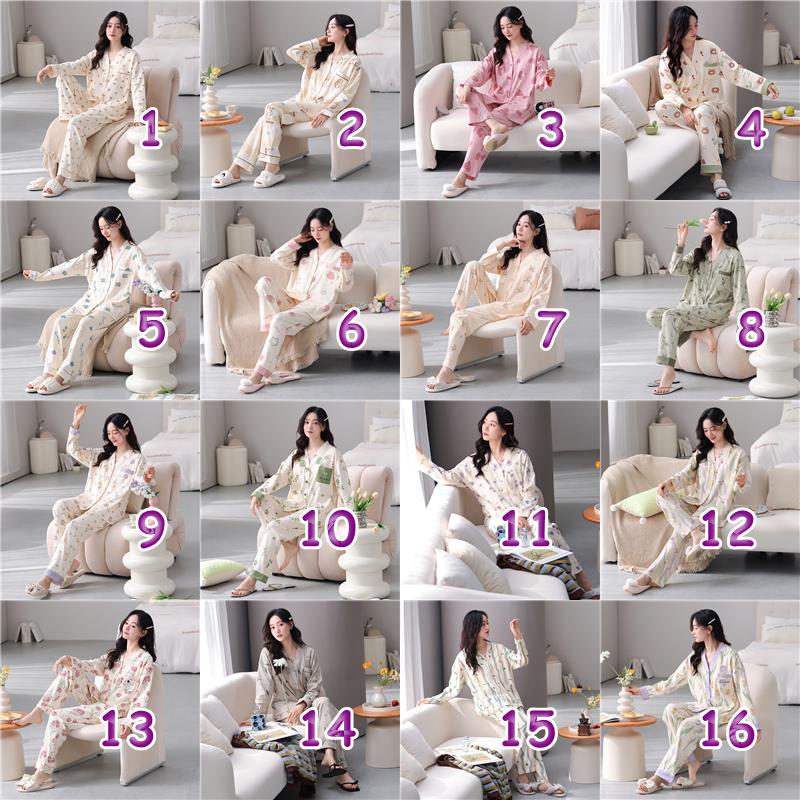 レディース ルームウェア 綿素材花柄長袖パジャマセット肌に優しいルームウェア