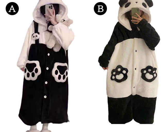 レディース ルームウェア パンダ着ぐるみ着る毛布レディースルームウェア