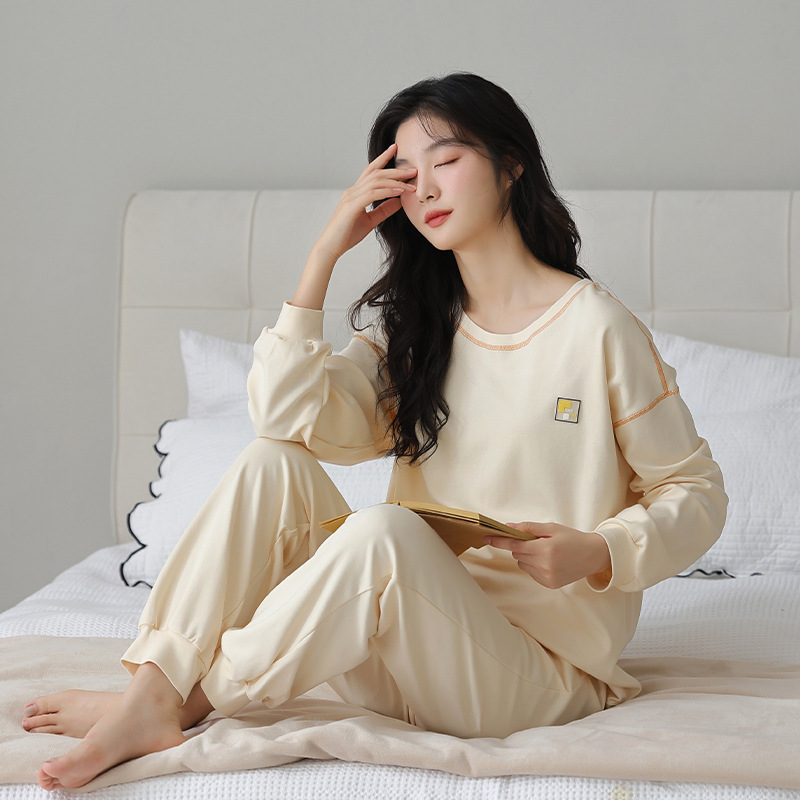 レディース ルームウェア 綿素材 柔らか肌触り 長袖パジャマ セットアップ