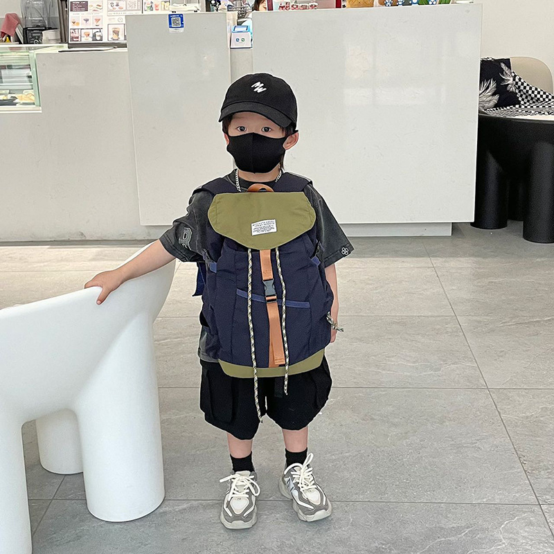 子どもリュック普段使い大容量巾着式かぶせ蓋