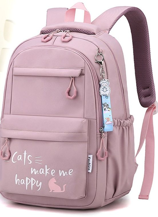 子どもリュック 猫モチーフ多収納ポケット付き子ども用普段使い