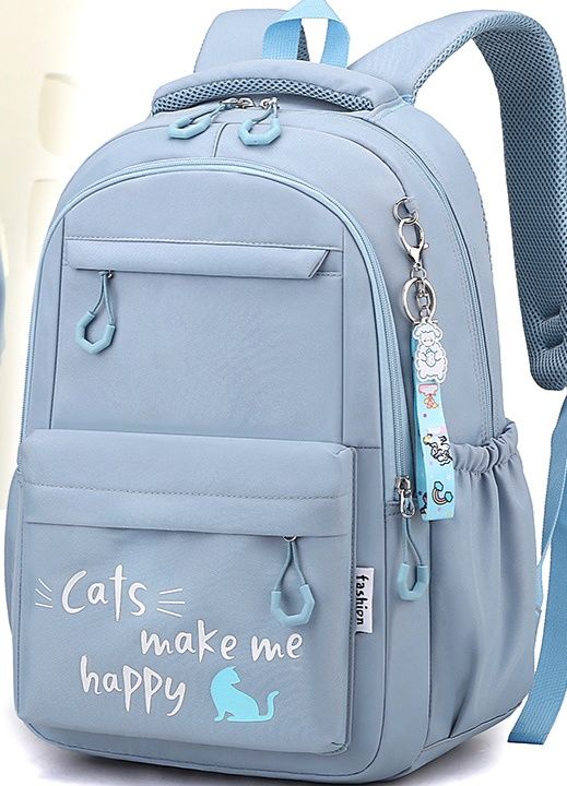 子どもリュック 猫モチーフ多収納ポケット付き子ども用普段使い