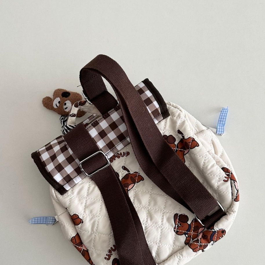 子どもリュック可愛い子犬柄キルティング通園用