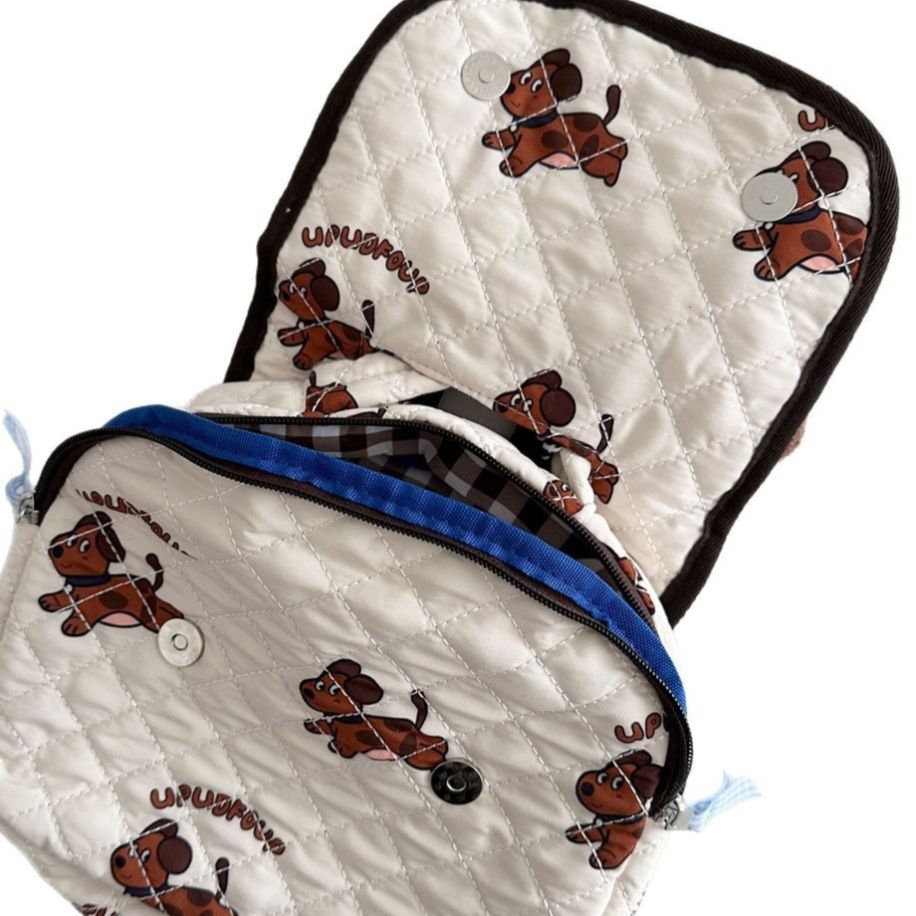 子どもリュック可愛い子犬柄キルティング通園用