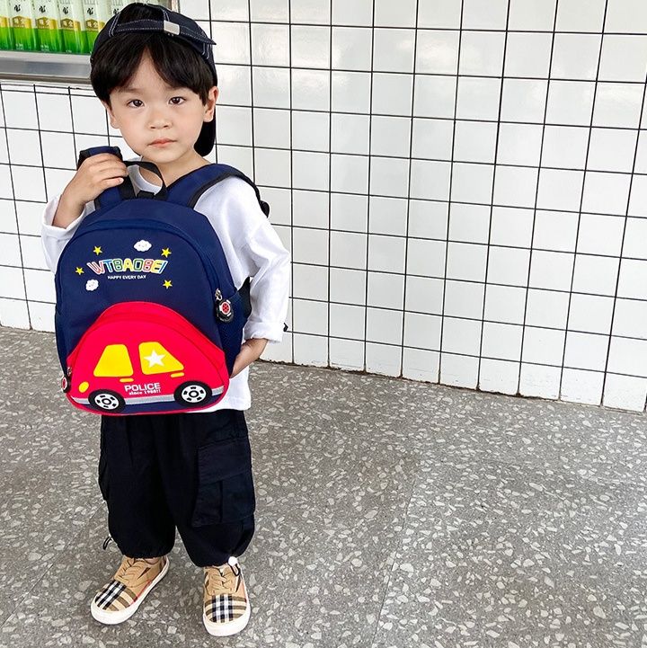 子どもリュック通園パトカーモチーフの立体デザイン