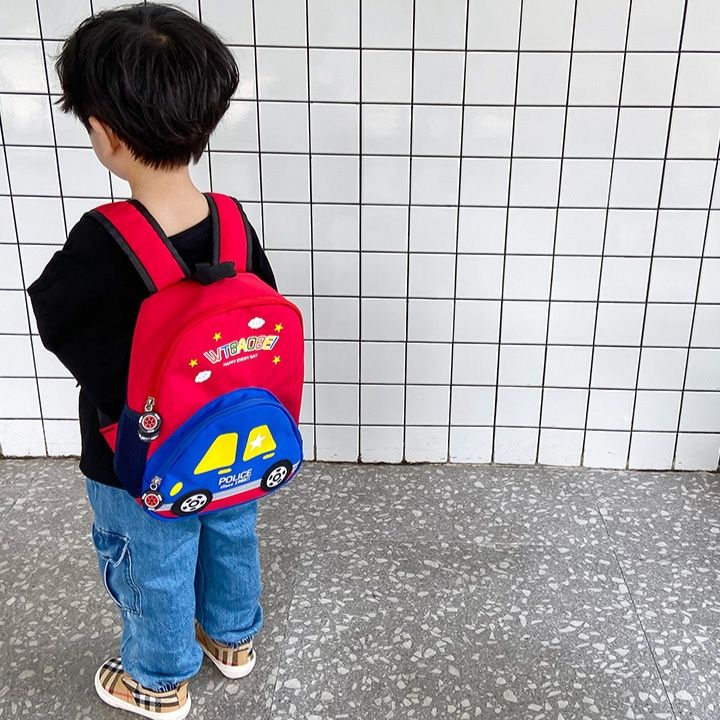 子どもリュック通園パトカーモチーフの立体デザイン