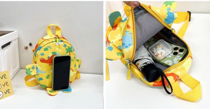 子どもリュック普段使い恐竜柄立体しっぽ付き