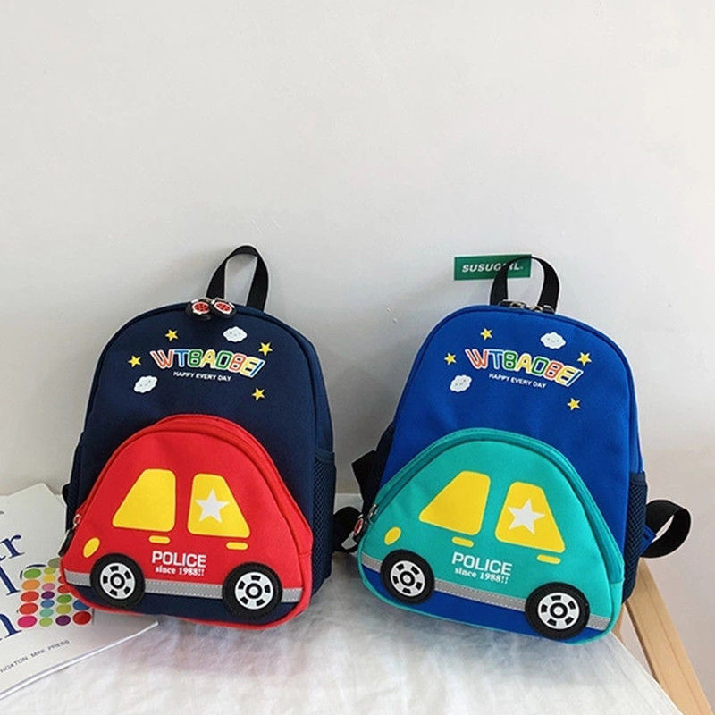 子どもリュック通園パトカーモチーフの立体デザイン