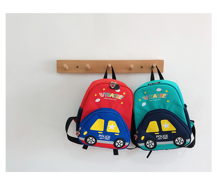 子どもリュック通園パトカーモチーフの立体デザイン