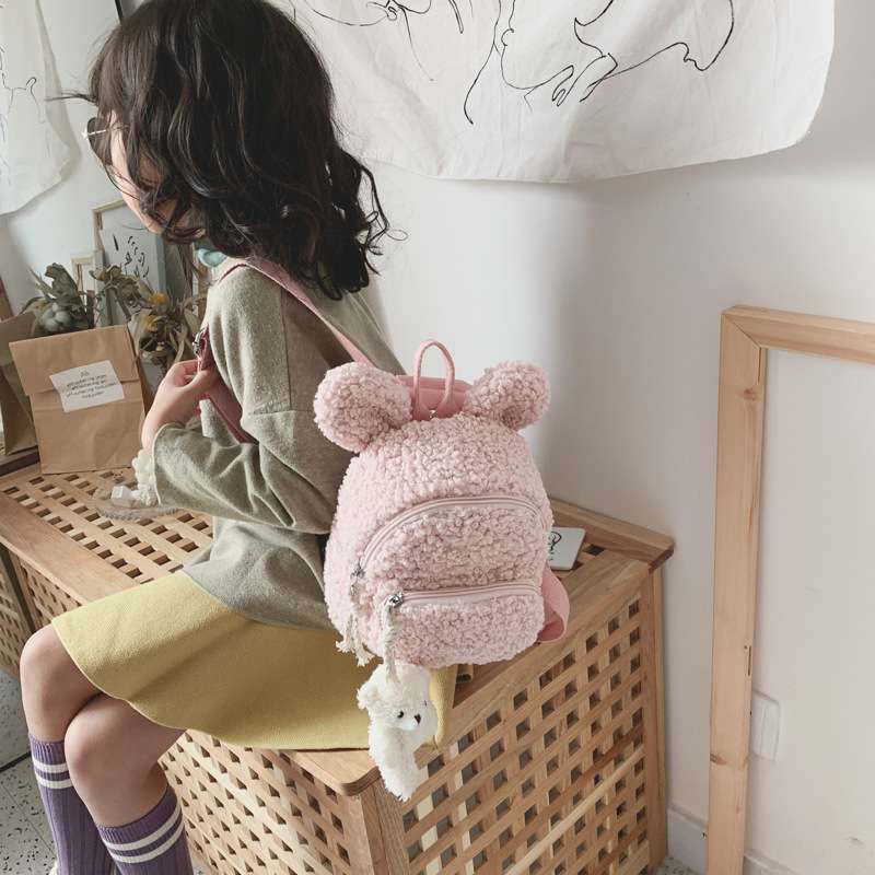 子どもリュック もこもこウサギ耳ミニリュック