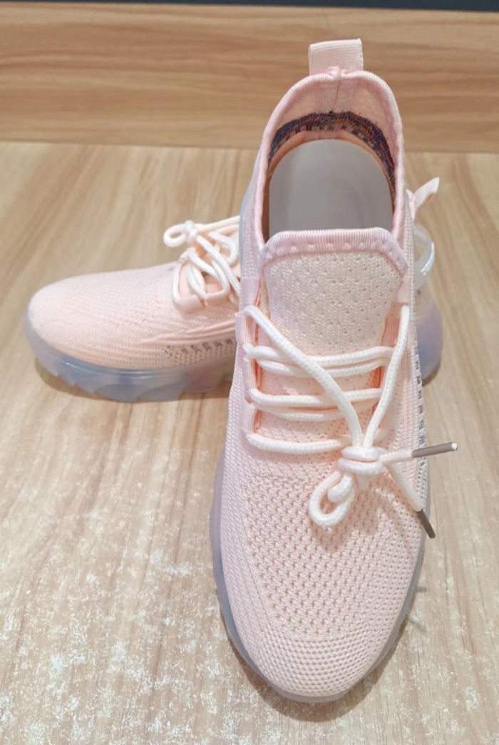 フィットネスシューズ 女性用フィットネス運動靴 厚底四センチソール 黒白桃色