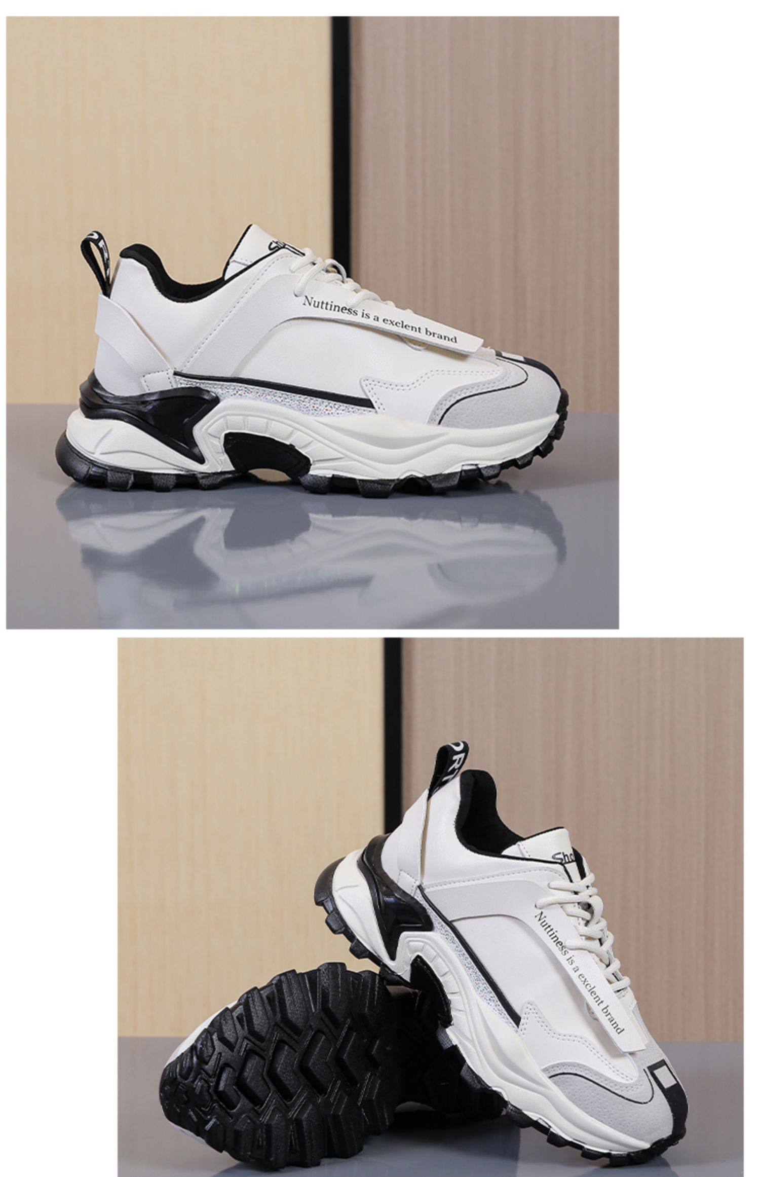 フィットネスシューズ 厚底ソール搭載衝撃吸収ランニングシューズ