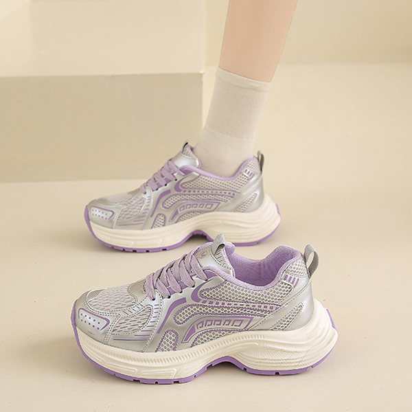 フィットネスシューズ 厚底メッシュ運動靴レディース通気性抜群美脚効果