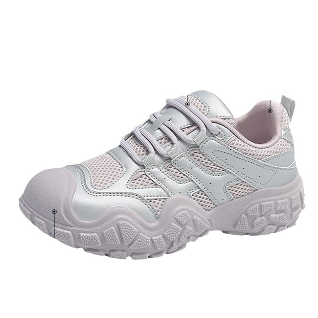 フィットネスシューズ 厚底メッシュ運動靴 レディース ボリュームソール スニーカー