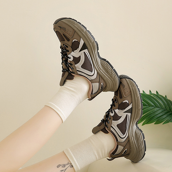 フィットネスシューズ レディース 厚底メッシュスニーカー 運動靴 美脚効果