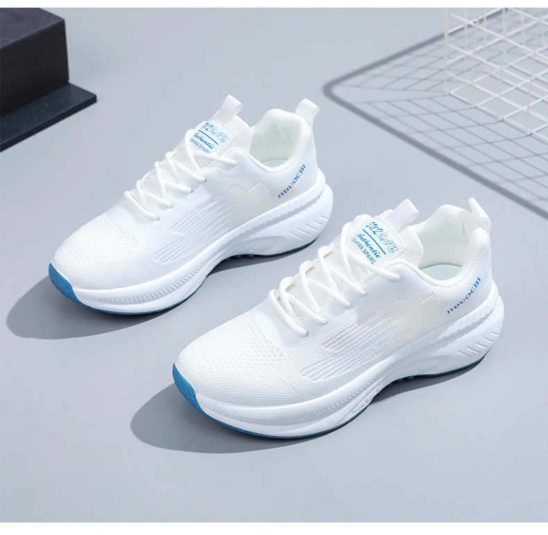 フィットネスシューズ 軽量通気性メッシュ厚底ランニングシューズ