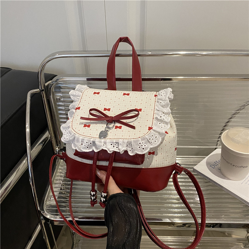 レディースリュック 旅行用多機能 フリル付き 4色展開